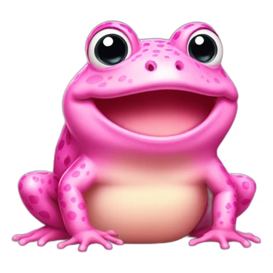 pink toad with smile sticker