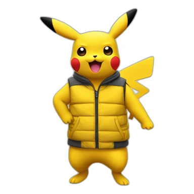 Pikachu avec un gilet Fnac sticker