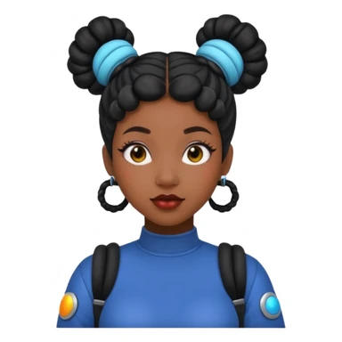 Black woman with Space buns sticker