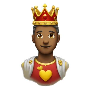 Red heart with yellow crown sticker