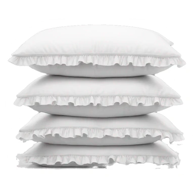 3 white pillows with ruffles sticker
