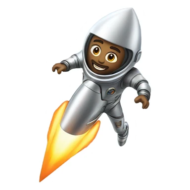 man flying on a rocket sticker