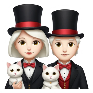magician couple and their pet cat sticker