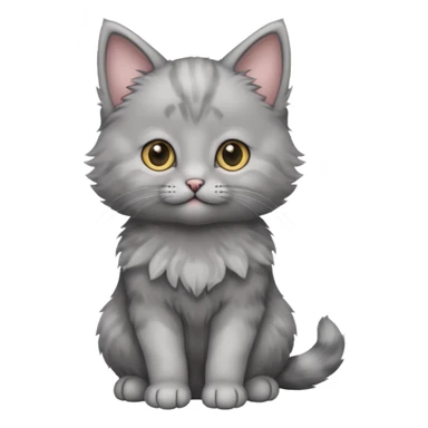 a gray sitting kitten sticker
