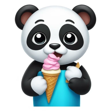 Panda eating ice cream sticker