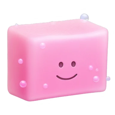 Light pink soap bar with soap bubbles  sticker