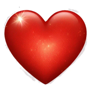 Red heart with sparkles sticker
