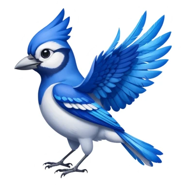 bluejay with attitude, wings crossed sticker