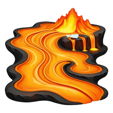 create an emoji of a little lava flow, no face just the lava, no volcano, something like a stain sticker