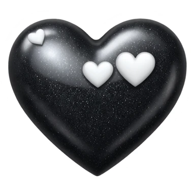 heart with black glitter and white heart sticker