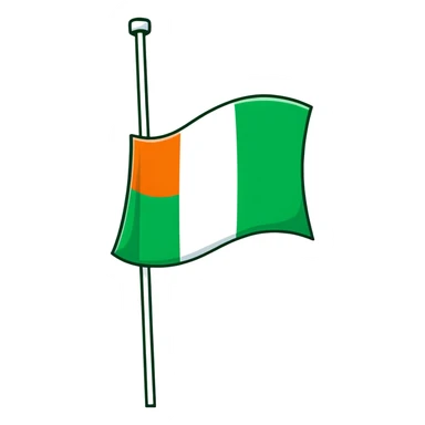 Irish flag on a pole sticker