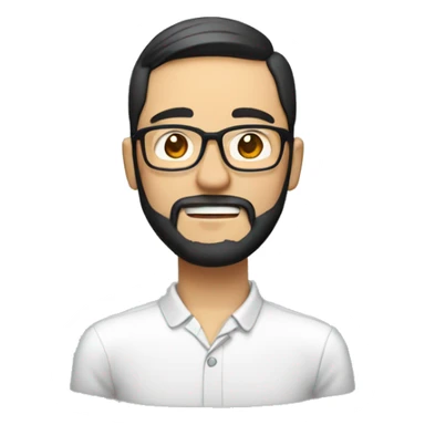 man with eyeglass with beard and a bit with chee. around 30s, asian sticker