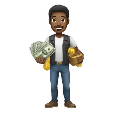  Man holding Crypto and cash sticker