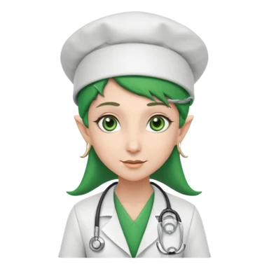 Elf Doctor with Nurse hat sticker