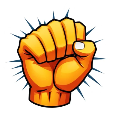 An emblem-style design symbolizing striking martial arts. The emblem features a powerful fist, representing strength and precision, surrounded by dynamic lines and motion, evoking speed and impact. Bold colors and sharp edges give the emblem an intense and energetic look sticker