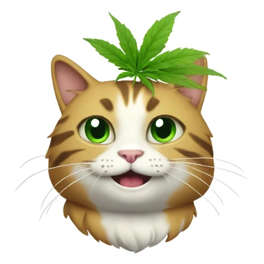 Weed cat happy sticker
