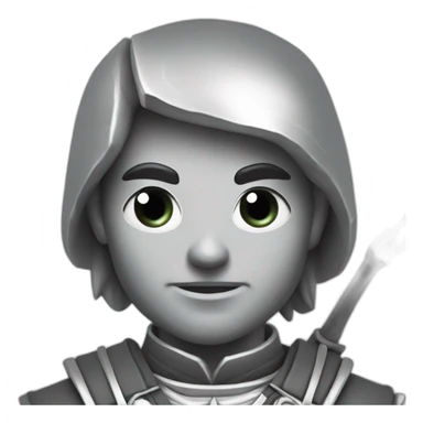 A warlike archer made of silver, looking sideways sticker