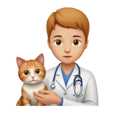 veterinarian examining a cat sticker