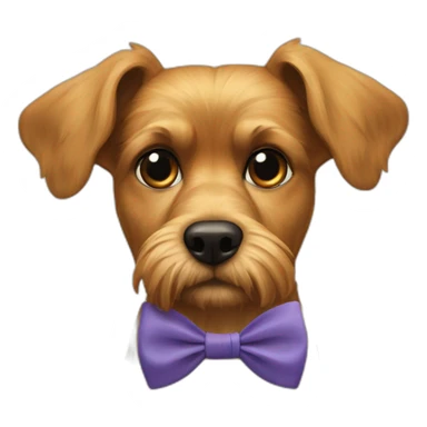 belgian griffon dog with a bow tie sticker