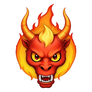 devil horn on fire logo sticker