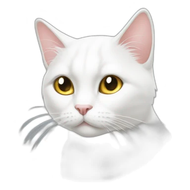 the white cat doesn't care about you sticker