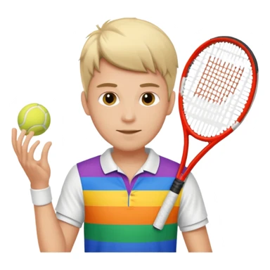 Male Tennis player dressed in Pride colors  sticker