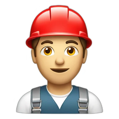industrial professional mechanical fitter working with a red helmet sticker