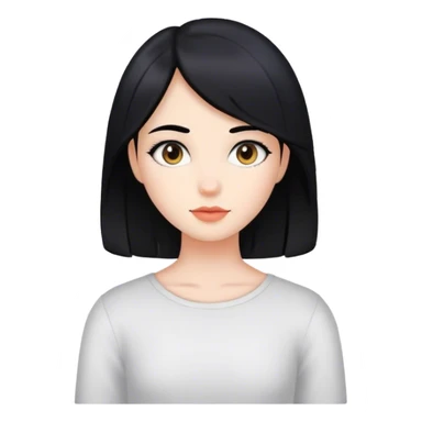 Girl creartor content with black hair sticker