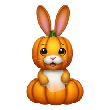 Bunny in a pumpkin sticker