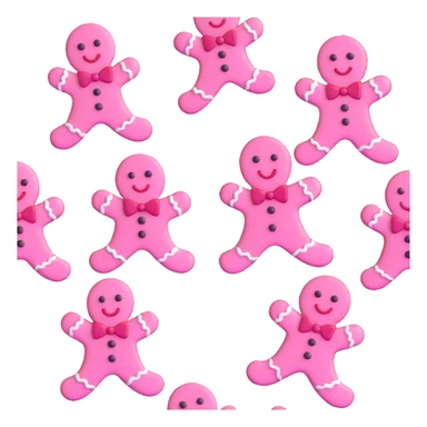 pink gingerbread man with candy buttons sticker