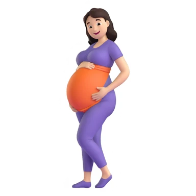 pregnant woman in second trimester looking happy sticker