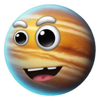 planet with a silly face sticker
