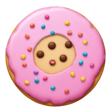 circle shaped pink cookie with sprinkles  sticker