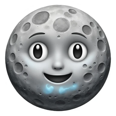 Realistic moon without a face sticker