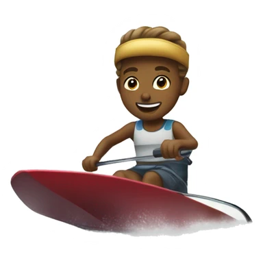 Childlike cartoon on water skips sticker