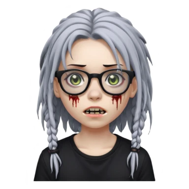 Girl,zombie,glasses,emo,dreads,black shirt sticker