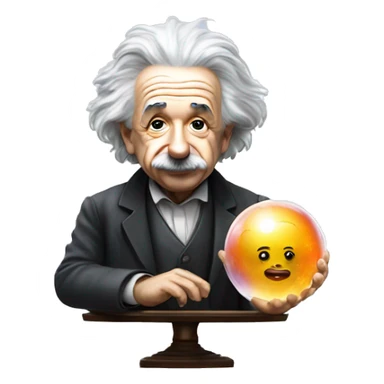 Albert Einstein with crystal ball sticker