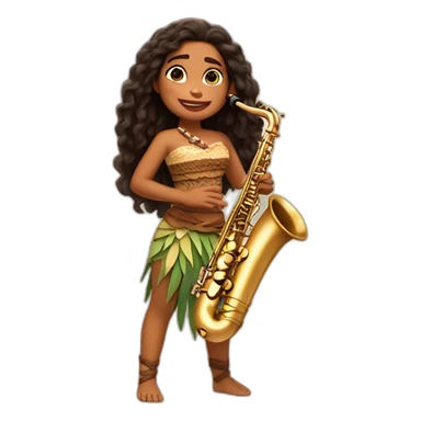 Moana who's playing saxophone sticker