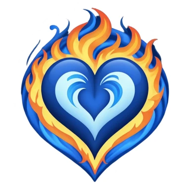 Lacivert alevli kalp sticker