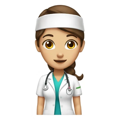 Brownhaired and honeybrown eyes nurse sticker