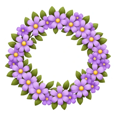 flowers wreath light purple sticker