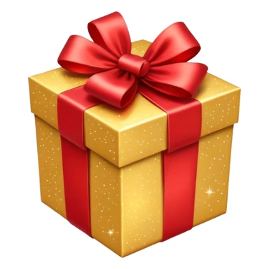 gift box with a bow, surrounded by sparkles sticker