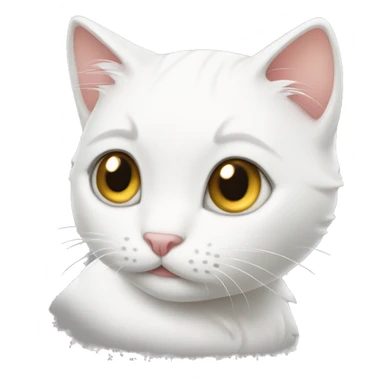 white cute kitty sticker