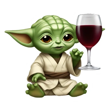 yoda baby with red wine glass sticker