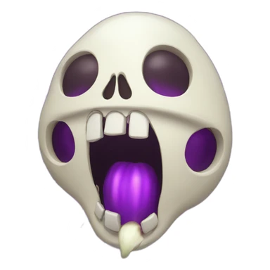 eggplant shocked explosion skull sticker