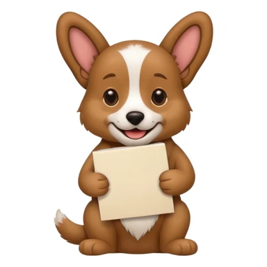 funny dog with full body with note sticker