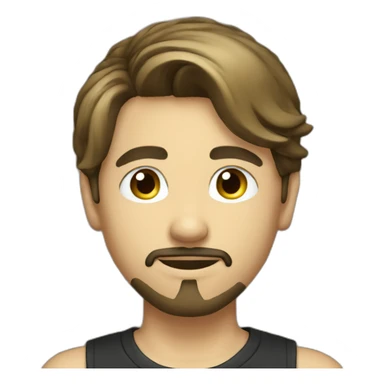 Profil picture of a boy long hair tied color black with goatee sticker