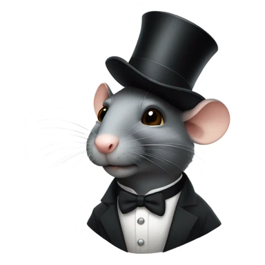 Rat wearing a top hat sticker