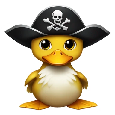 duckling wearing pirate hat and an eyepatch  sticker
