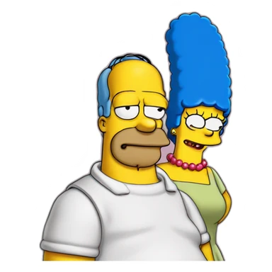 Homer simpsons and marge sticker